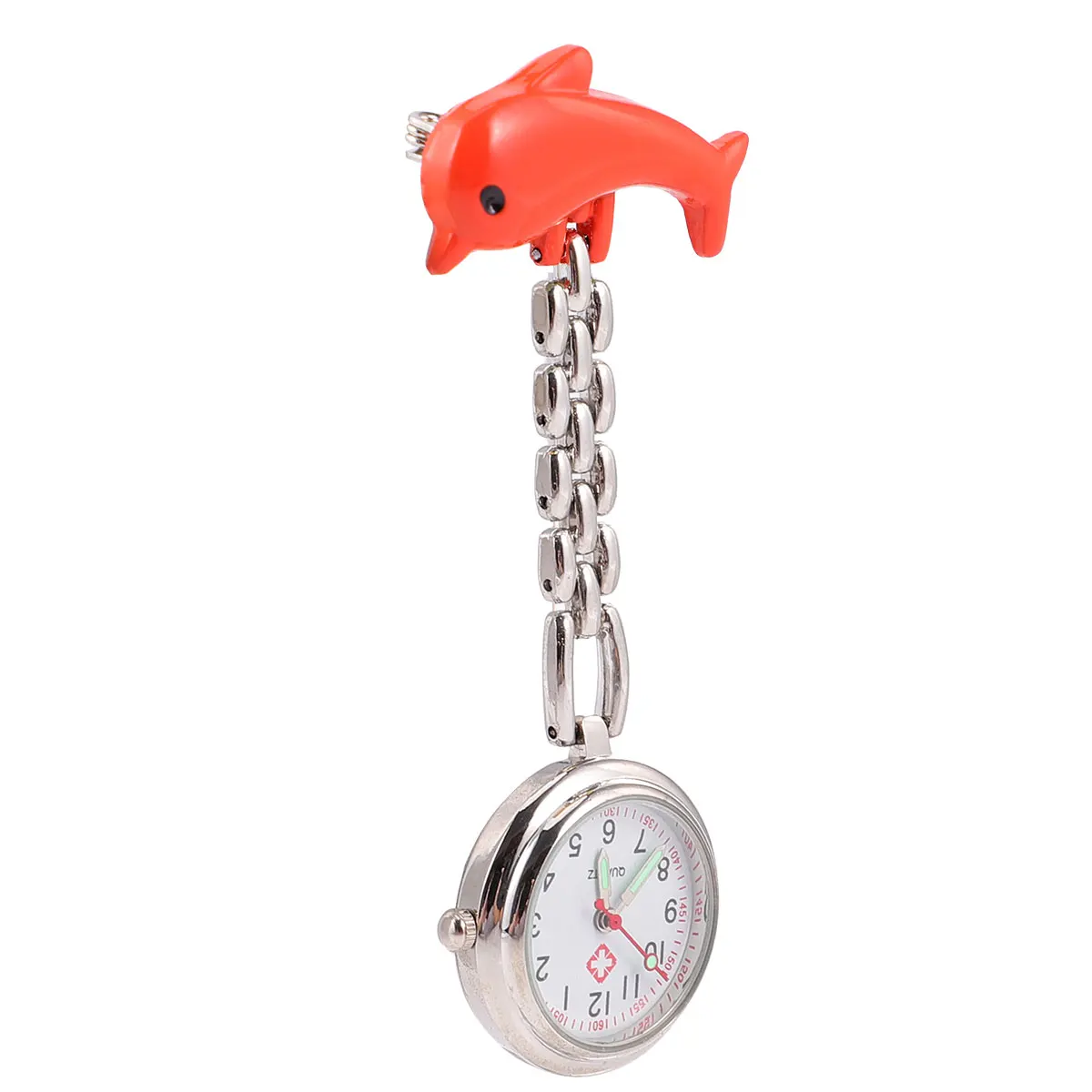 1개 의사용 가슴시계 창의적인 포켓 시계 아연 합금 발광 간호사 클립온 쿼츠 무브먼트 시계