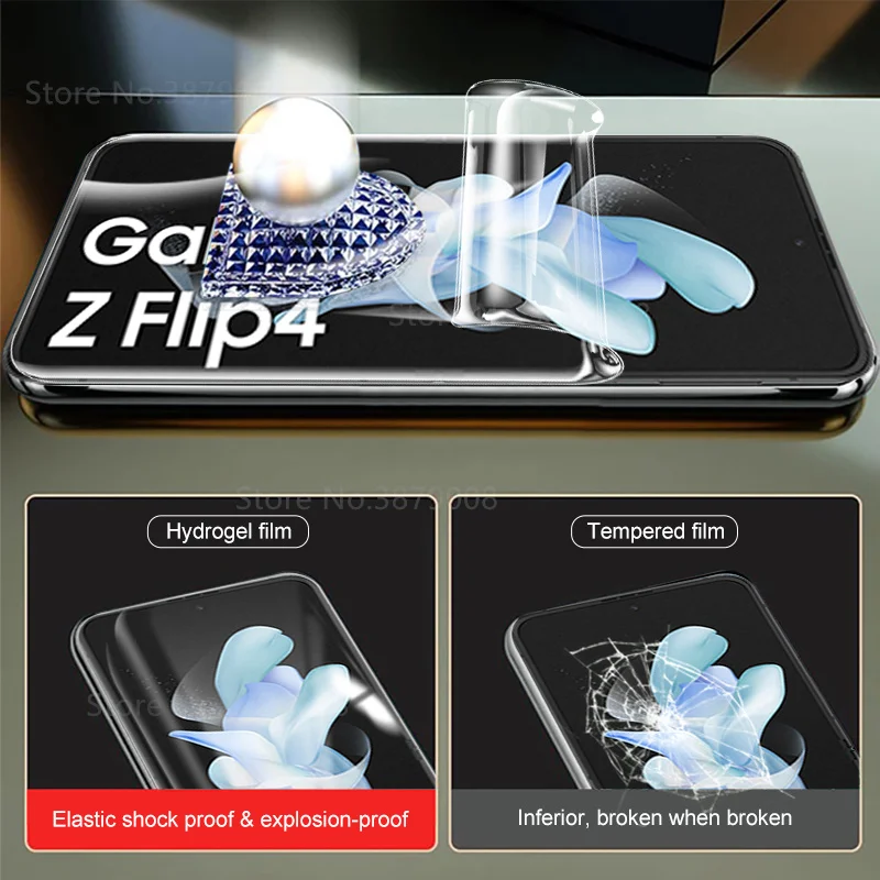 4Pcs Hydrogel Film Screen Protector For Samsung galaxy z flip4 flip4 zflip4 zflip4 5g Protector Not Tempered glass 6.7 inches