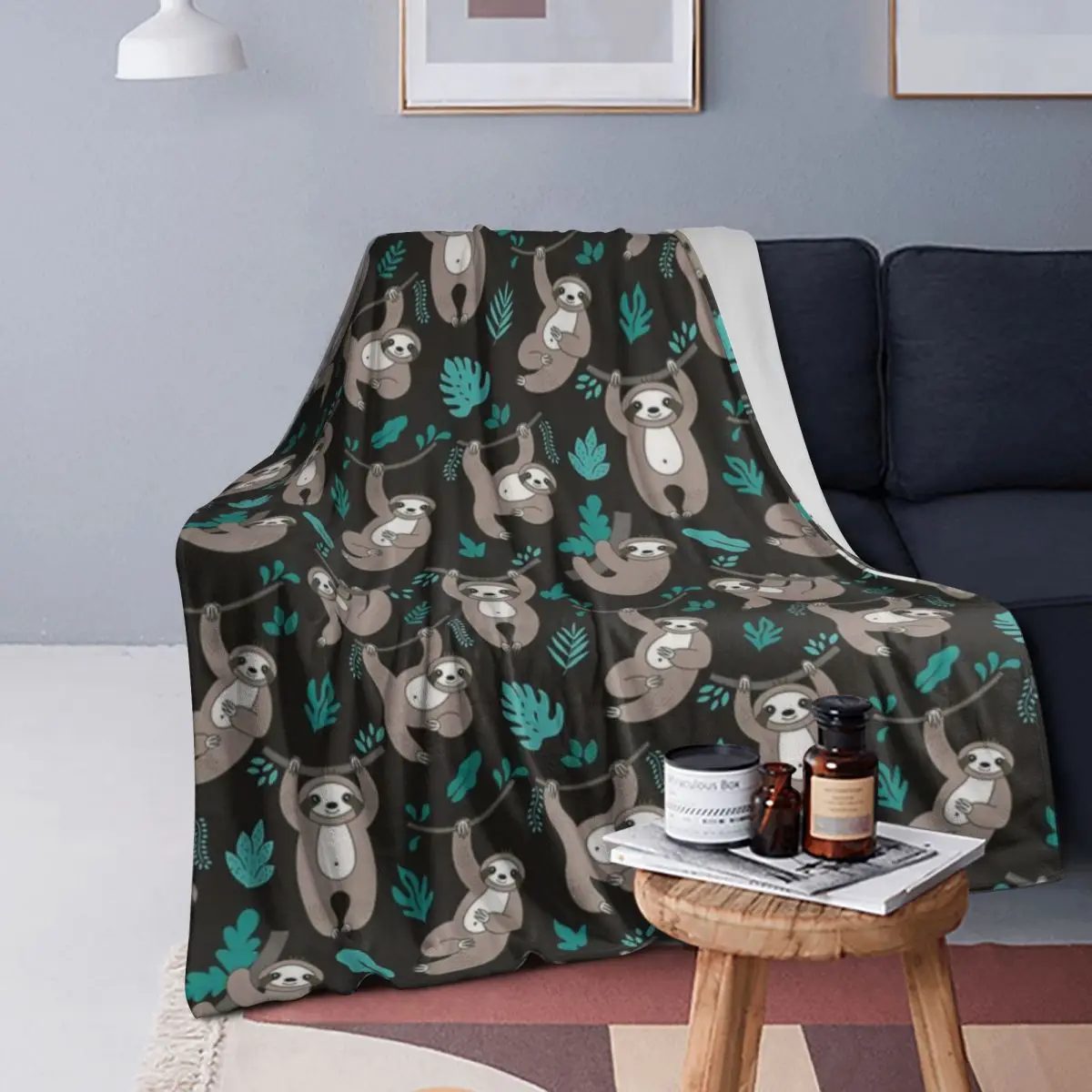 

Super Cute Sloth Blanket Soft Warm Flannel Throw Blanket Bedspread for Bed Living room Picnic Travel Home Sofa