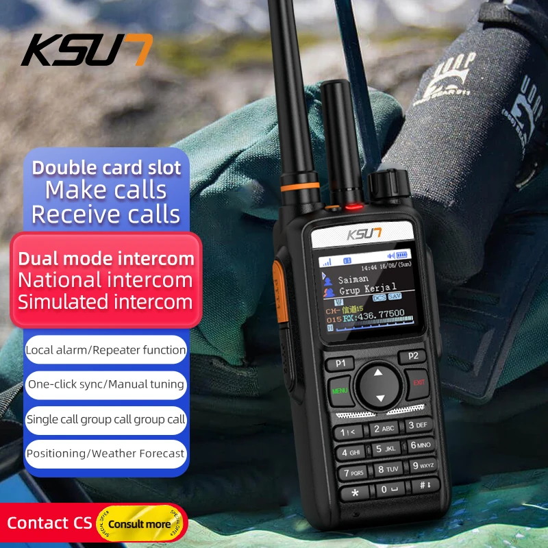 KSUN CT70 Gps Beidou Positioning Single Call Group Call 4g Poc Radio Network Analog Dual Mode Walkie Talkie Phone