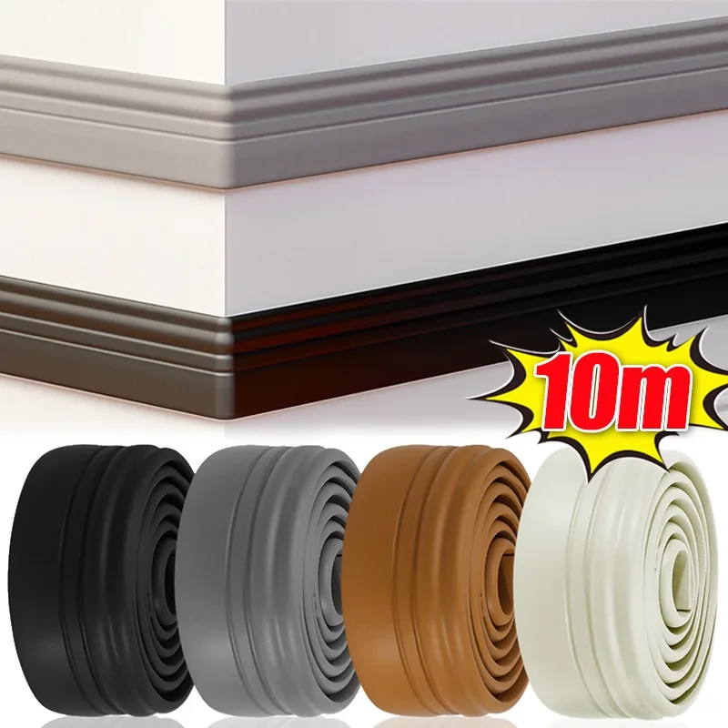 Waterproof Enclosure Wall Sticker 10/2M Self-Adhesive Skirting Line With Anti-Collision Design Wall Corner Decoration Stickers
