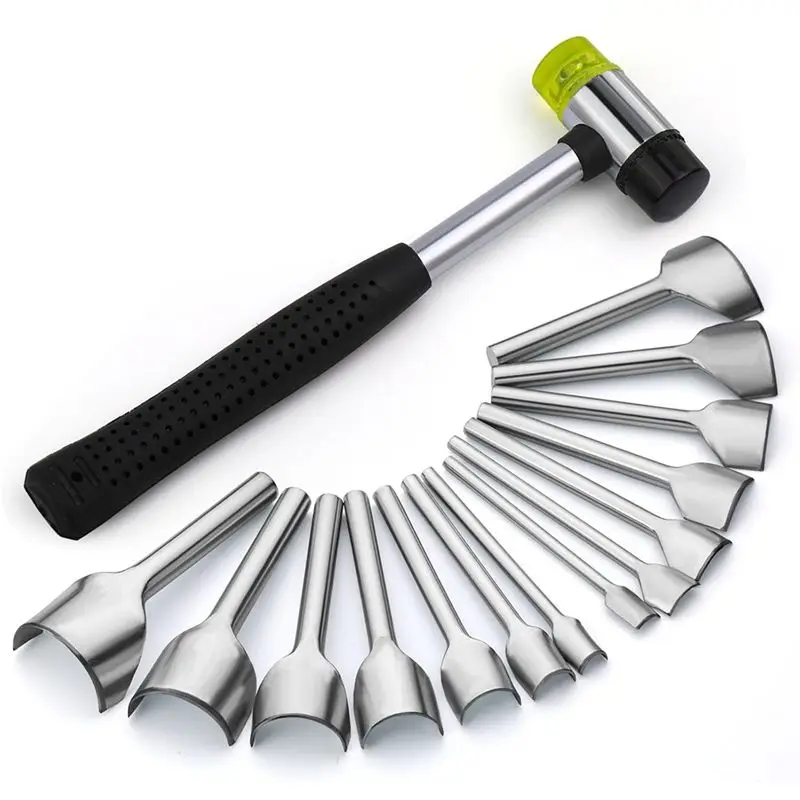 

【Ship Within 14 Sizes Corner Punch, Half-Round Punch Set, Leather End Punch, Leather Punch Kit For Belts, Purses And DIY Product