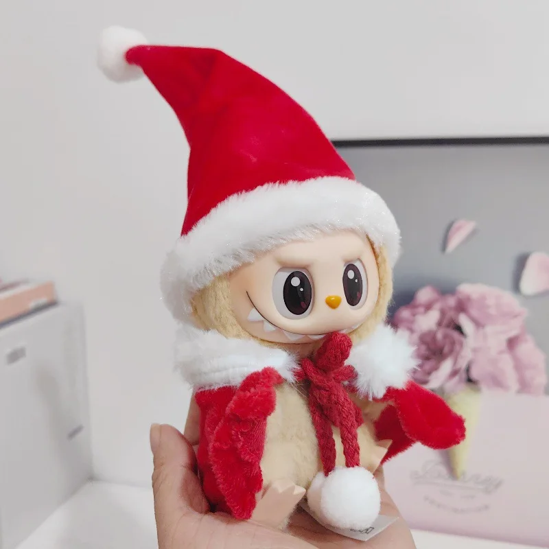 17cm Cute Mini Plush Doll'S Clothes Outfit Accessories For Korea Kpop Exo Labubu Idol Dolls Christmas Knitted Sweater Kid Gift