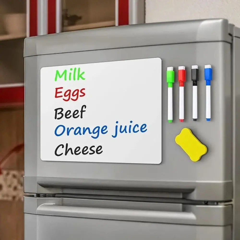 Portable PET Magnetic Whiteboard Writable A3/A4/A5 Refrigerator Magnet Reusable Removable Memo Message Board Office