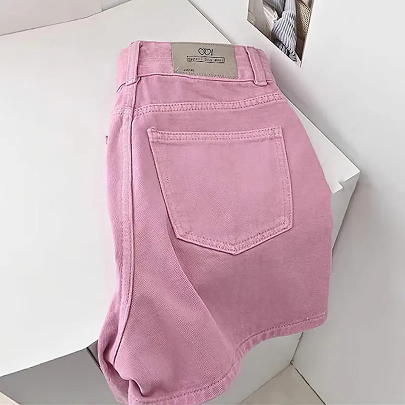 

Fashion Pink Denim Shorts Women's Summer Thin Oversized Loose A-line Wide Leg Short Pants Versatile Dance Hotpants 2026