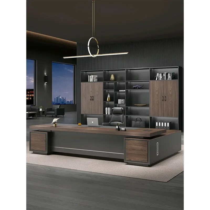 Modern Simple Executive Desk Large Manager Office Table Boss Desk with Chair Combination for President Supervisor Workplace