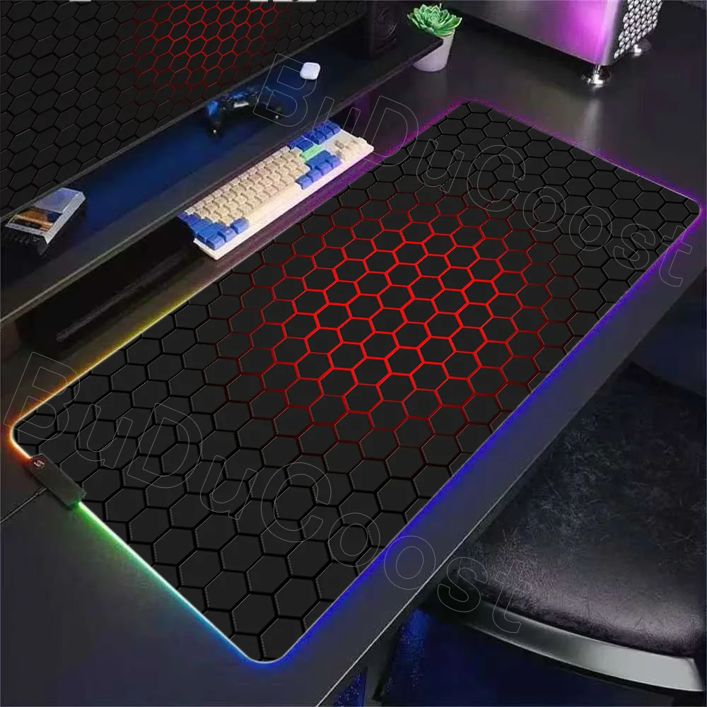 

RGB Geometric Mouse Pad Gamer XXL New Custom Home Large Mousepad XXL Playmat Office Carpet Non-Slip Computer Table Mat Mice Pads