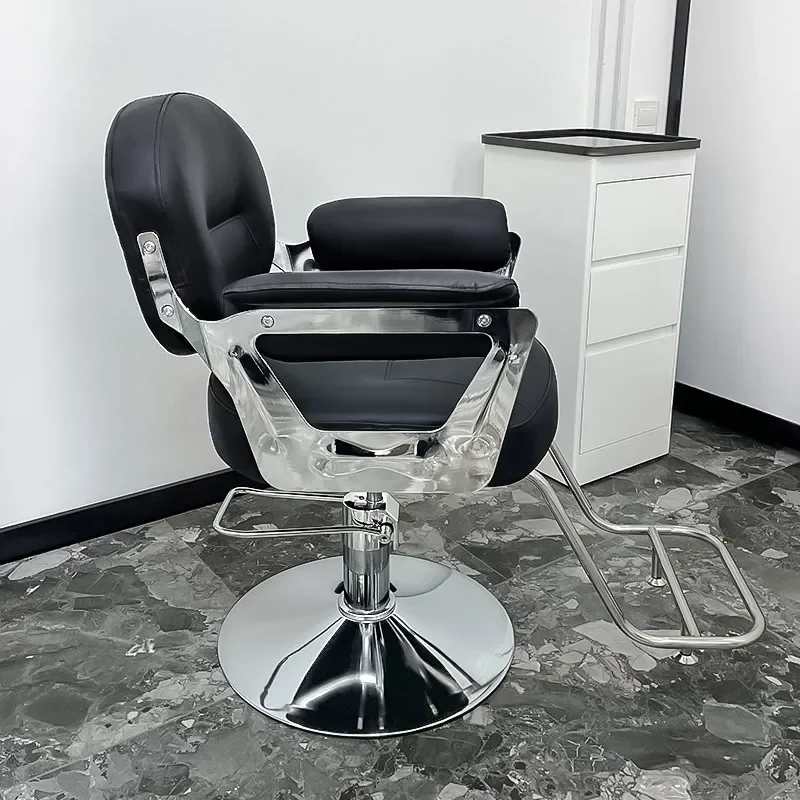 Luxury Professional Barber Chair Reclining Shampoo Bed Hairdresser Barber Chair Swivel Cadeira De Barbeiro Commercial Furniture 3