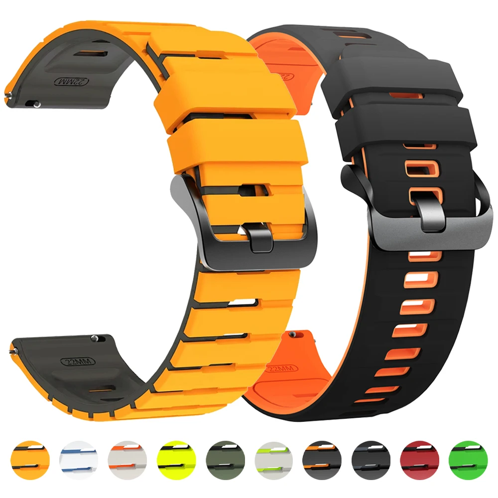 22 mm weiches Silikonarmband für TicWatch Pro 3 Ultra GPS/LTE-Uhrenarmband für Huawei Samsung Galaxy Watch 3 45 46 mm Gear S3 Armband