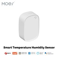 MOES Tuya Zigbee Smart Temperature Humidity Sensor Indoor Hygrometer APP Monitoring Works With Alexa Google Home Battery Powered