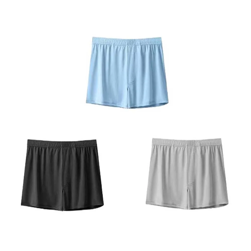

Breathable Solid Color Men's Boxer Briefs Seamless Large Size Underwear for Man Elastic Lingerie Men Ice Silk Panties Gifts