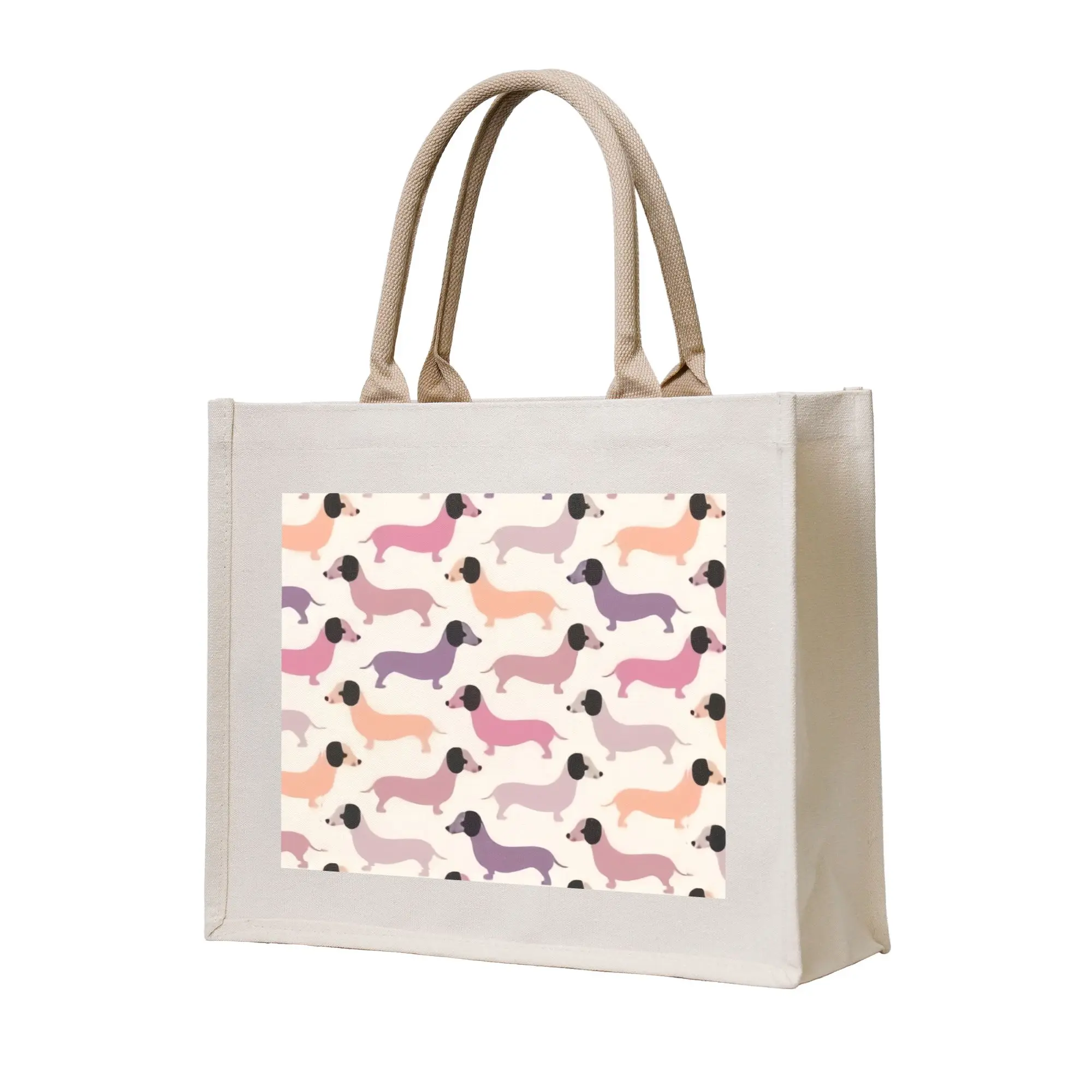 Colorful Dachshund Dog  Groceries Tote Shopping Bag Women Custom Badger Sausage Puppy Shopper Shoulder Bags Big Capacity Handbag