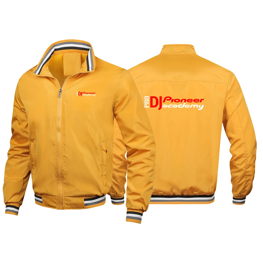 2025 Lapel Collar Cardigan Jacket Spring And Autumn Men's Solid Color Coat DJ Pioneer PRO Logo Print Versatile Hoodies