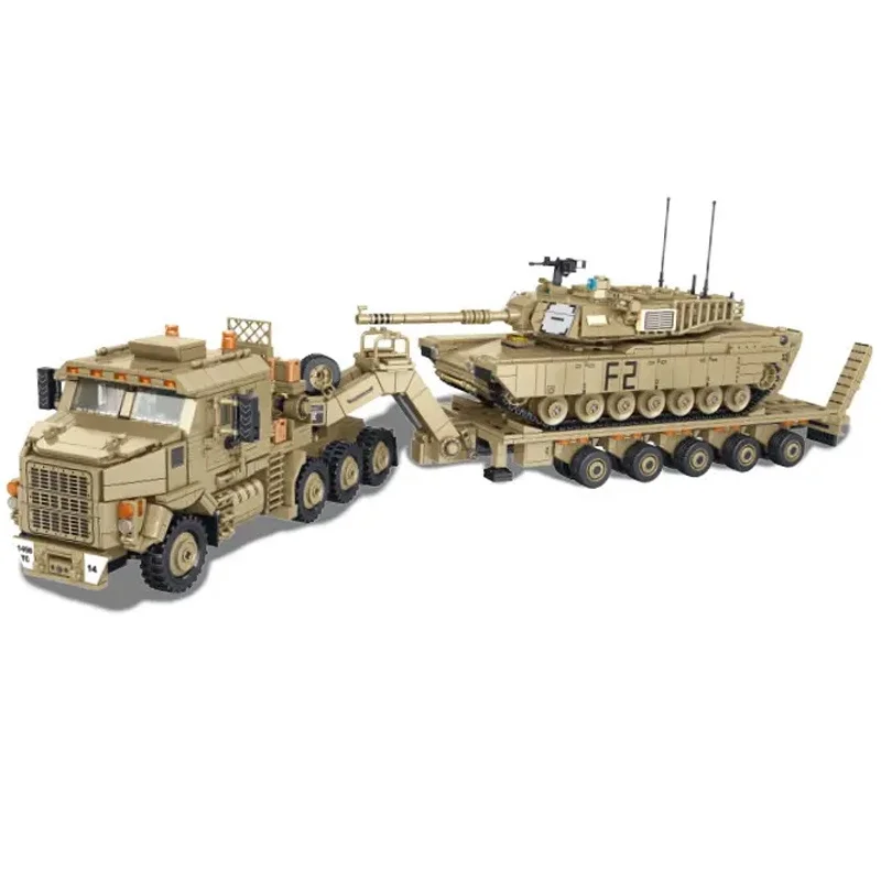 Blocs de construction de véhicules blindés M1070, militaire technique, camion, 5 figurines, assemblage de briques, Kit de modèle, cadeau pour adultes et enfants, 3482 pièces