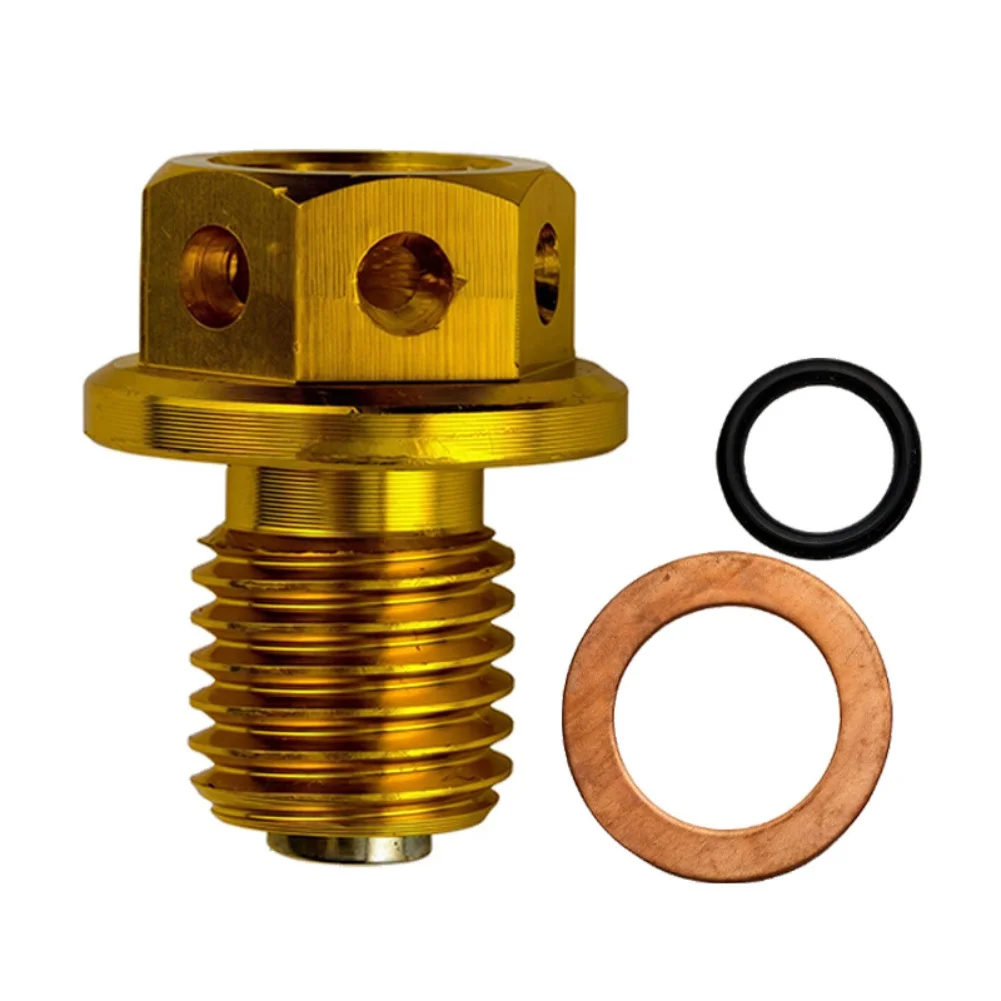 Engine Oil Drain Screw Bolt for For motorcycle and Scooter with Magnetic Particle Capture Aluminum Alloy Construction