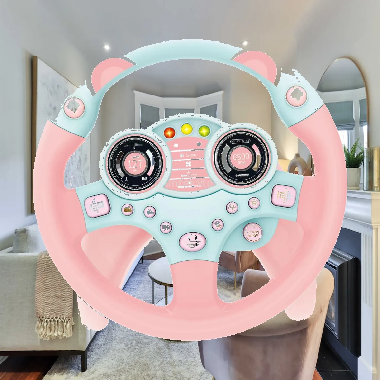 Kids Steering Wheel Toy Early Learning Toy Driving Simulated Baby Toys for Car Backseat for Boys Girls Children Toddlers Kids