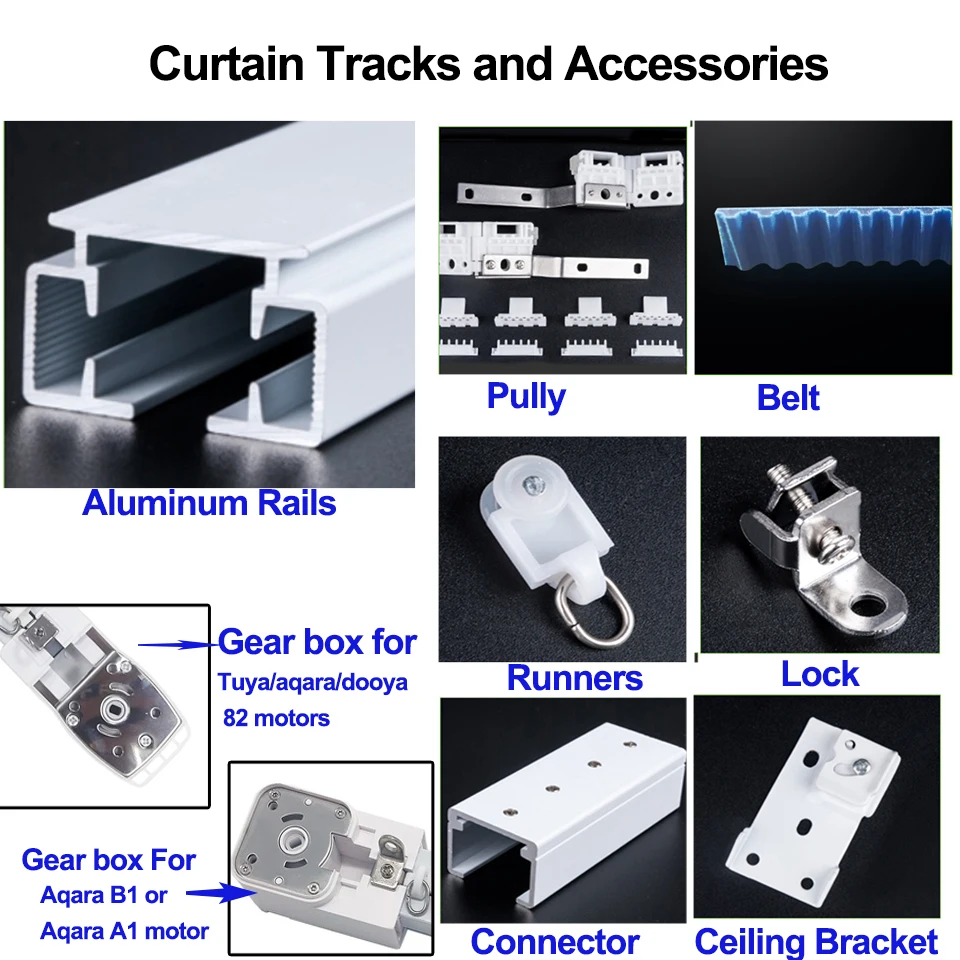 Custom Smart Curtain Rails Electric карниз for tuya Dooya DT82 DT52/zigbee motor,Tuya zigbee engine Control curtain track