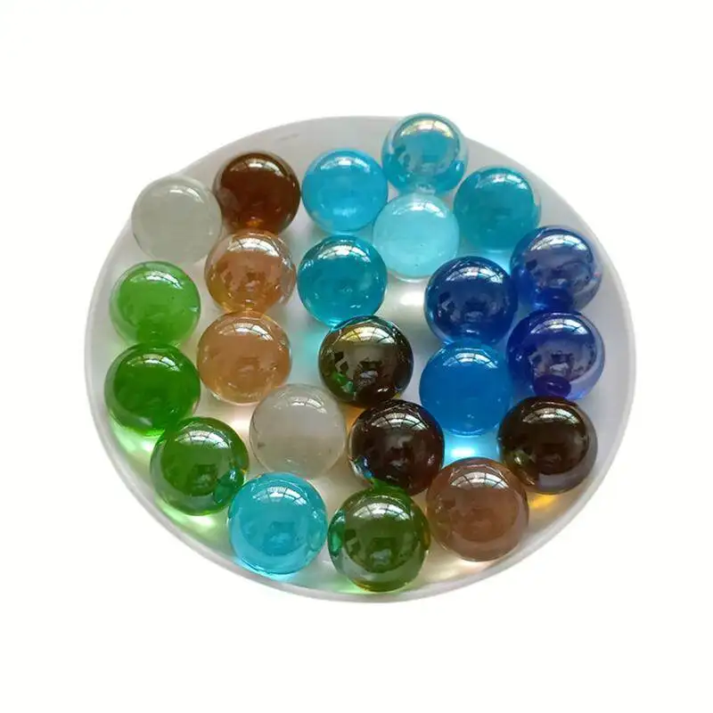 40Pcs 16mm Color Transparent Glass Marble Solid Balls for Parent-Child Games / Holiday Gifts / Fish Tank Decorative Glass Beads
