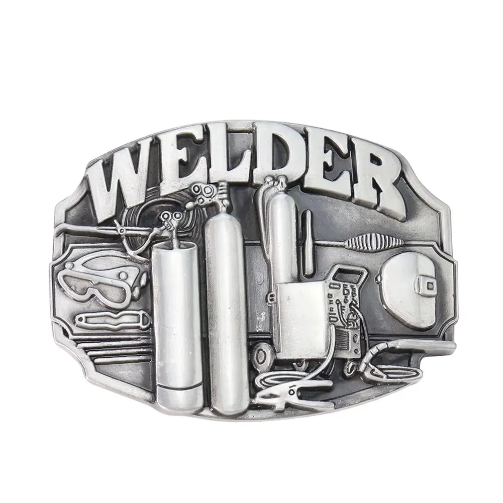 Schweißer-Gürtelschnalle aus Zinklegierung, Western-Cowboy-Vintage-Stil, lässiger Metallverschluss, Herren-Jeans-Zubehör, passend für 4 cm breite Gürtel – Detail 2