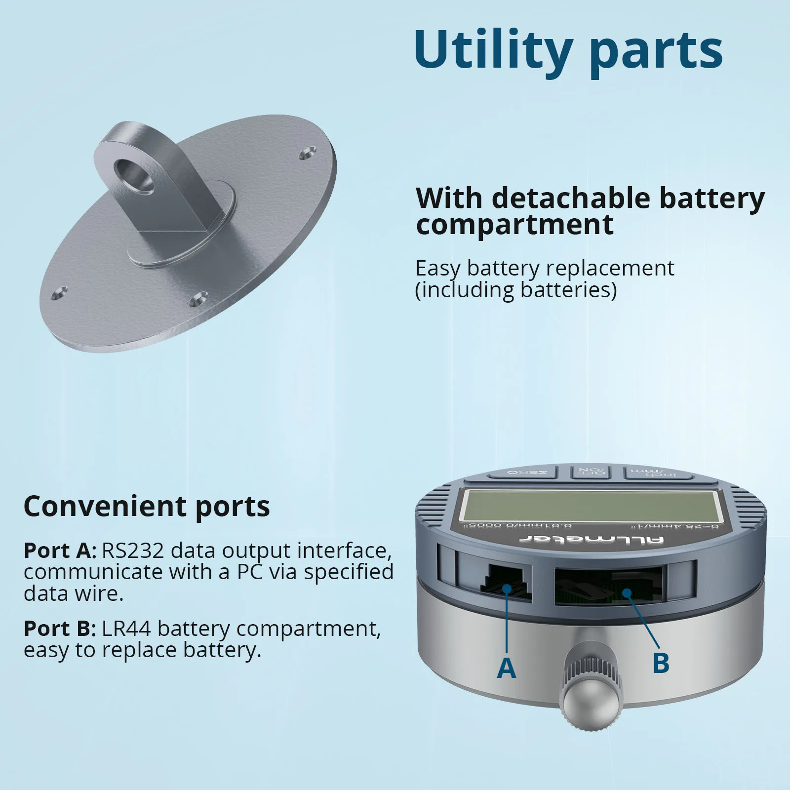 All meter dti digitale Messuhr 0,01mm digitale Sonden anzeige Messgerät bereich 0-25,4mm/1 ''elektronisches Anzeige messgerät