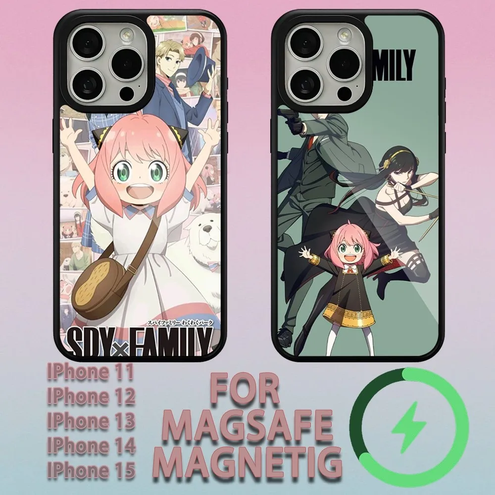 Bilibili Anime SPY FAMILY  Phone Case For iPhone 15 14 13 12 11 Pro Max Plus Magsafe Magnetic Wireless Charging Cover