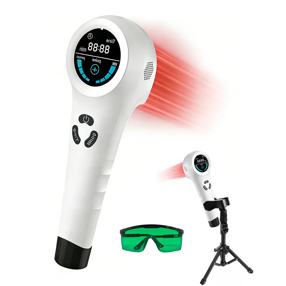 

Лазерный терапевтический аппарат для снятия боли в теле 650нм+808нм, физиотерапевтическое оборудование для облегчения боли в коленях, артрита, замороженного плеча, боли у животных