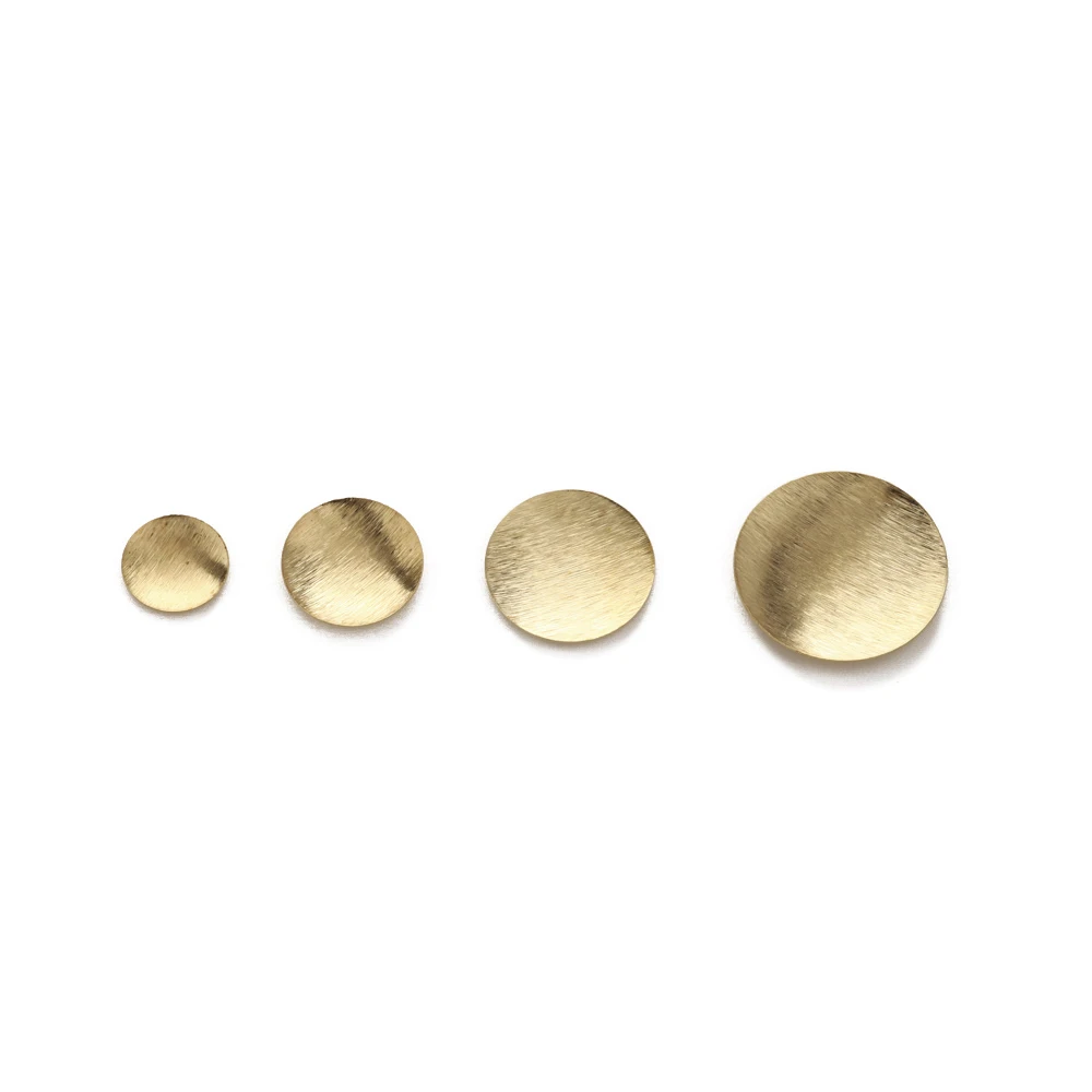 Raw Brushed Rodada Convex Dome Discos Pingente Encantos para Diy Hammered Jóias Stud Brinco Pulseira Colar Fazendo Descobertas