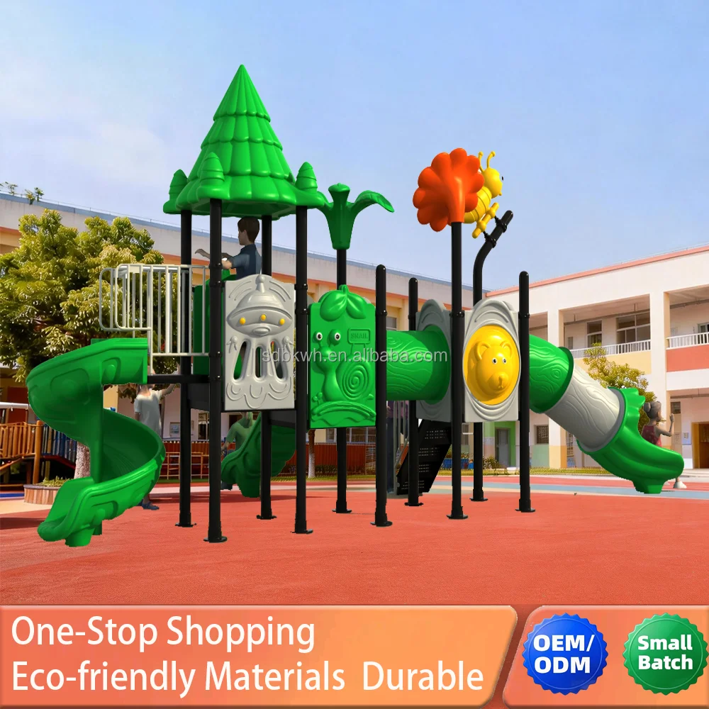 

Многофункциональная уличная игровая площадка для школ: большая детская горка и качели, пластиковые элементы, оборудование для сада/парка, фитнес-оборудование