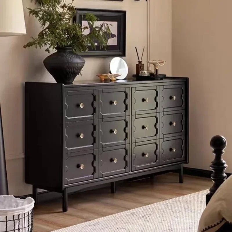 

solid wood six-chest cabinet, bedroom locker, bedside locker, French living room side cabinet, five-chest cabinet