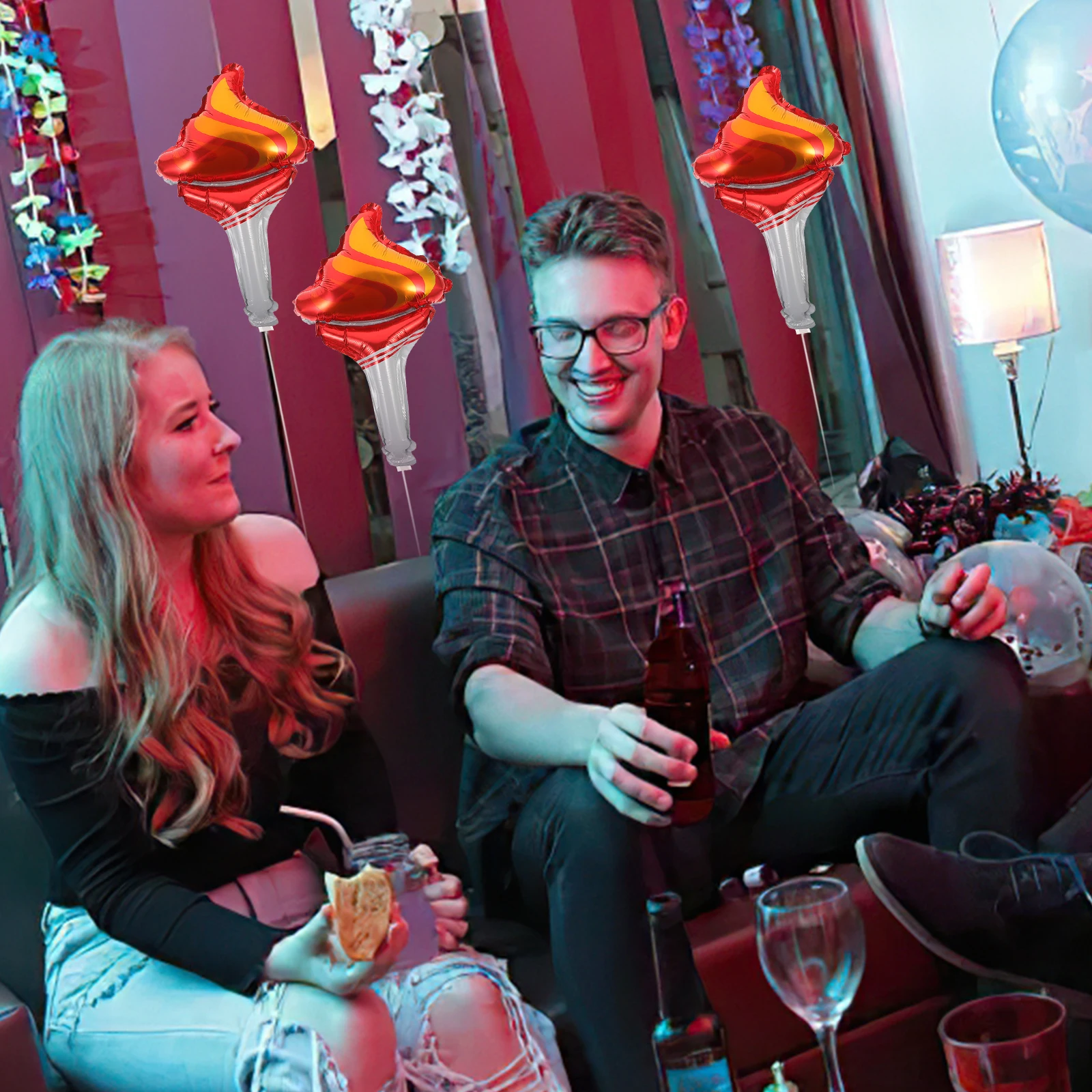 

10Pcs Torch Shaped Aluminum Foil Balloons Chic Birthday Wedding Party Supplies Sports Event Decorations Sports Events Balloons