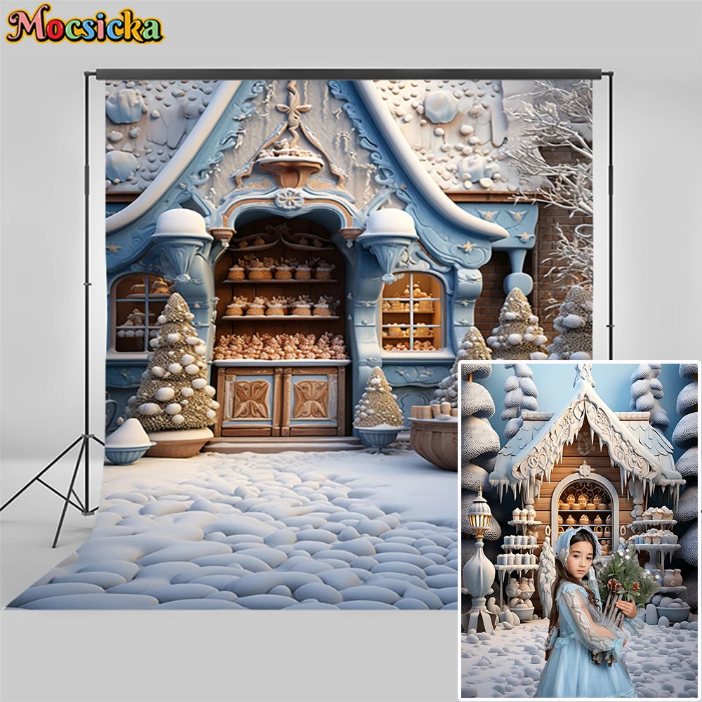 Moclicka mainan latar belakang foto Natal, toko dinding pohon Natal Taman fotografi latar belakang Studio foto