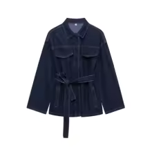 1990's Outfit Women's Denim Jacket Belted Jeans Set - Jacket Option