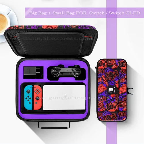Imagen 2 del producto El más nuevo estuche de transporte lindo Nintend SwitchOLED tema violeta escarlata funda dura bolso de hombro de almacenamiento para Nintendo Switch OLED