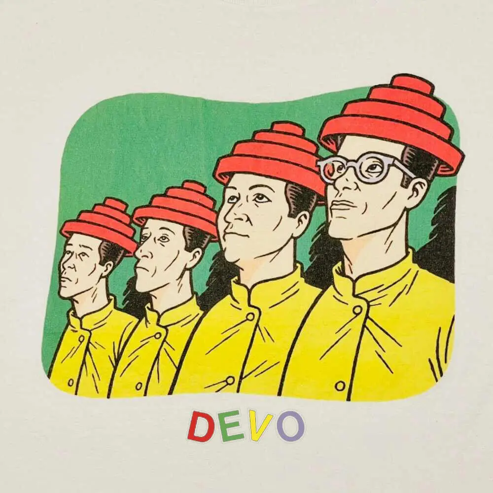 1 side on front Total Devo Band Shirt Short Sleeve White Unisex S-5XL RE256