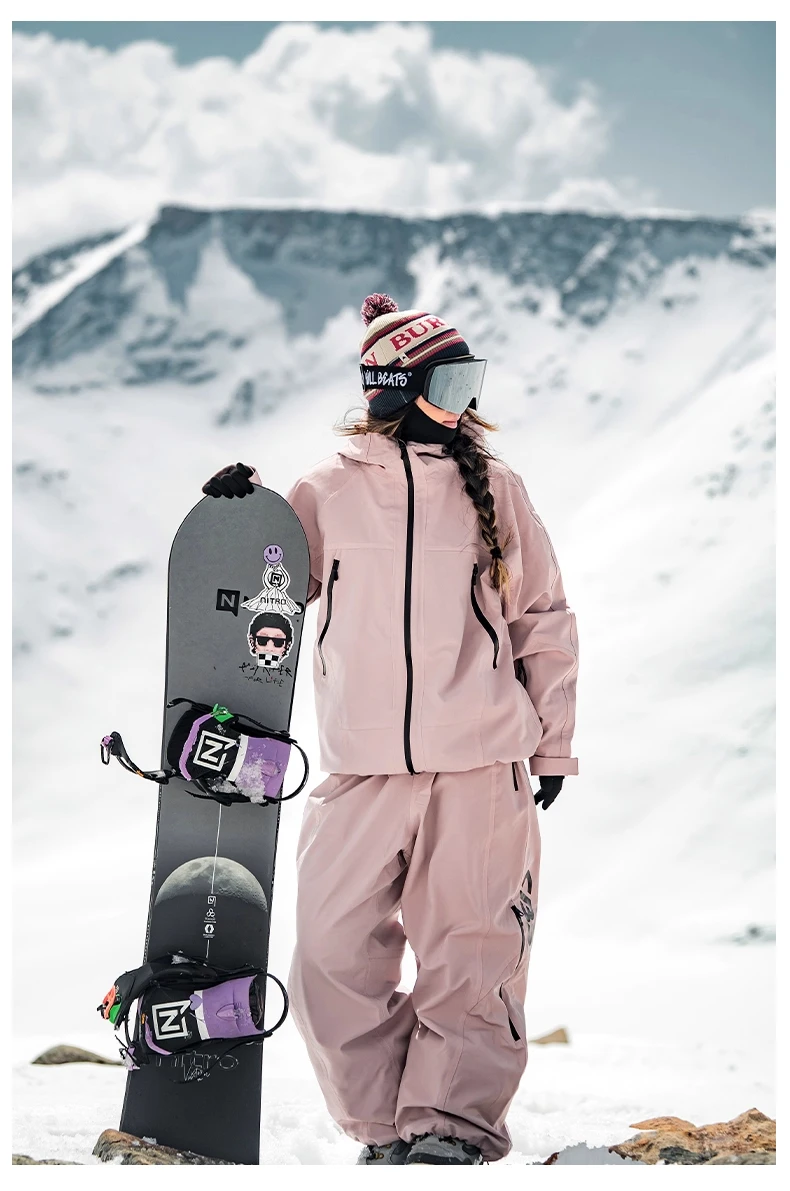 John Snow 2026 Ski-Jacke & -Hose im amerikanischen Stil, Unisex, wasserdicht, thermisch, Snowboard-Mantel, lockere Passform, Wintersport für Herren und Damen – Detail 26