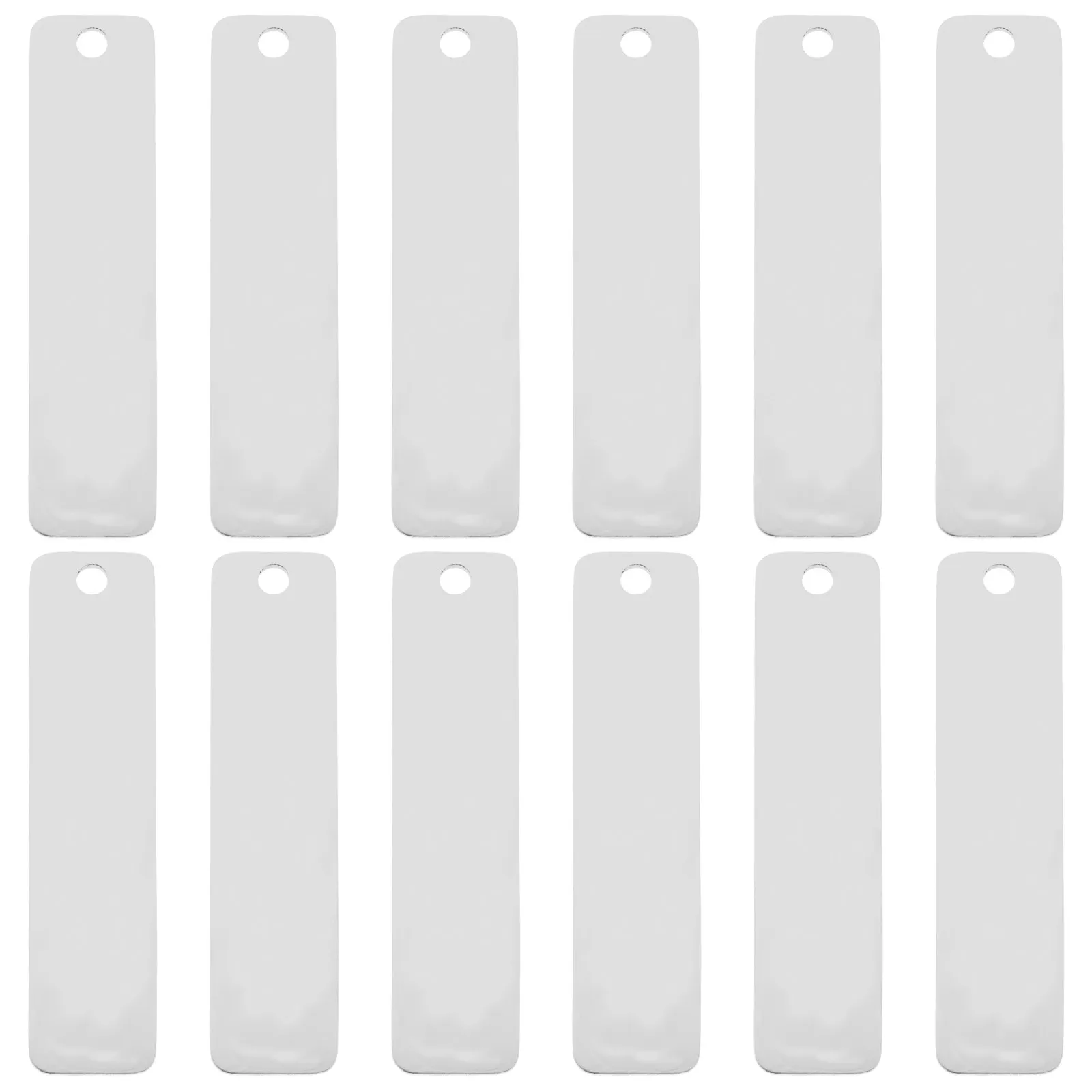 

12Pcs Metal Stamping Blank Tags Rectangle Engravable Charms for DIY Jewelry Making Titanium Steel Durability Engravable Blanks