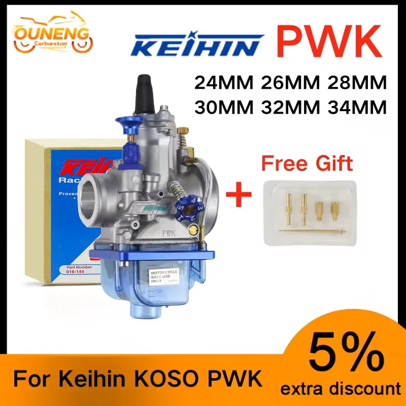 Carburatore universale per moto da corsa con ciotola blu Power Jet per KEIHIN KOSO OKO PWK 24 26 28 30 32 34mm 2T 4T Scooter ATV
