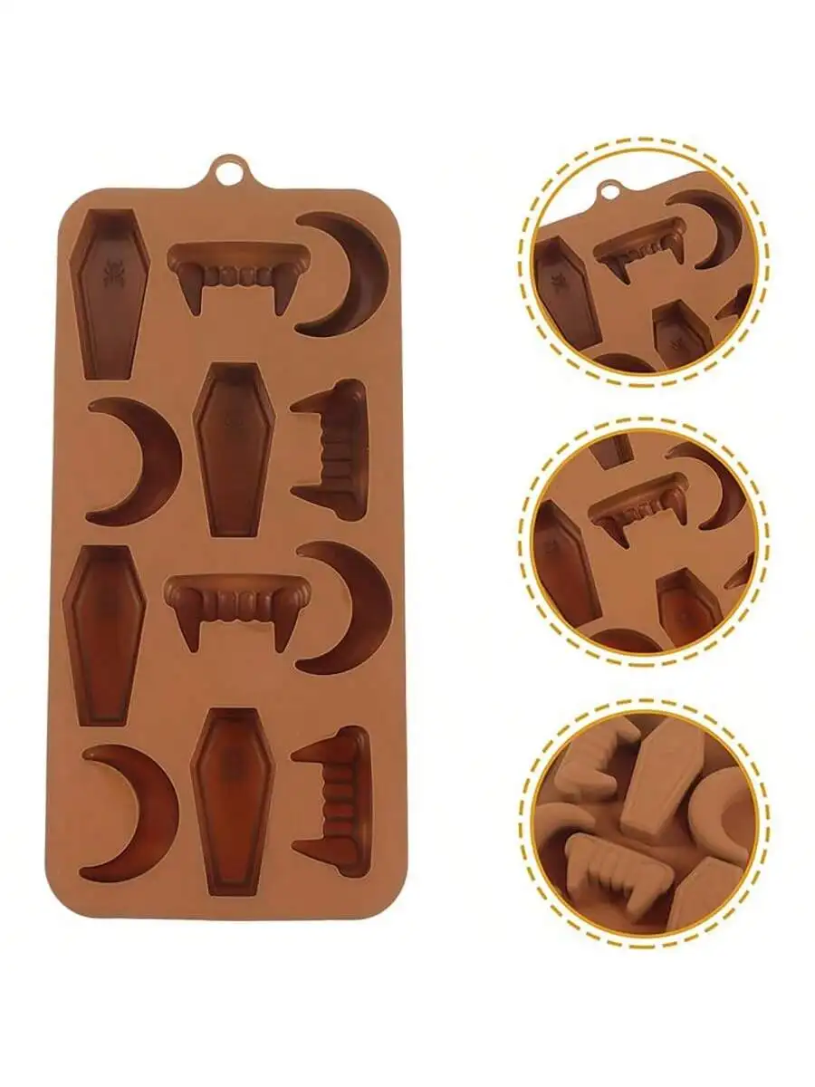 

1PC Halloween Gummies Mold Silicone Chocolate Mold Kitchen Party Baking Candy Craft Decoration Supplies Moon shaped Mold
