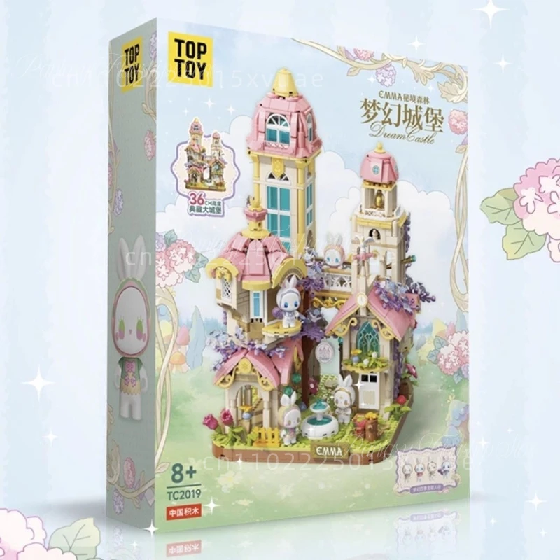 New EMMA Secret Forest Dream Castle Building Blocks Street Scene Assembling Model Toy Kawaii Desktop Decorations Christmas Gift