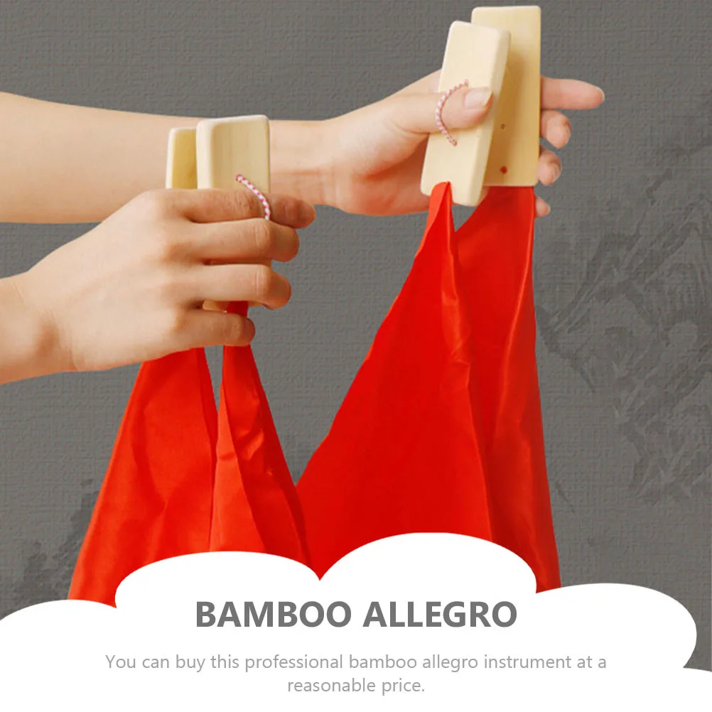 

4Pcs Bamboo Allegro Traditional Clappers Durable Handmade Chinese Kuaiban for Stage Performance Festival Props