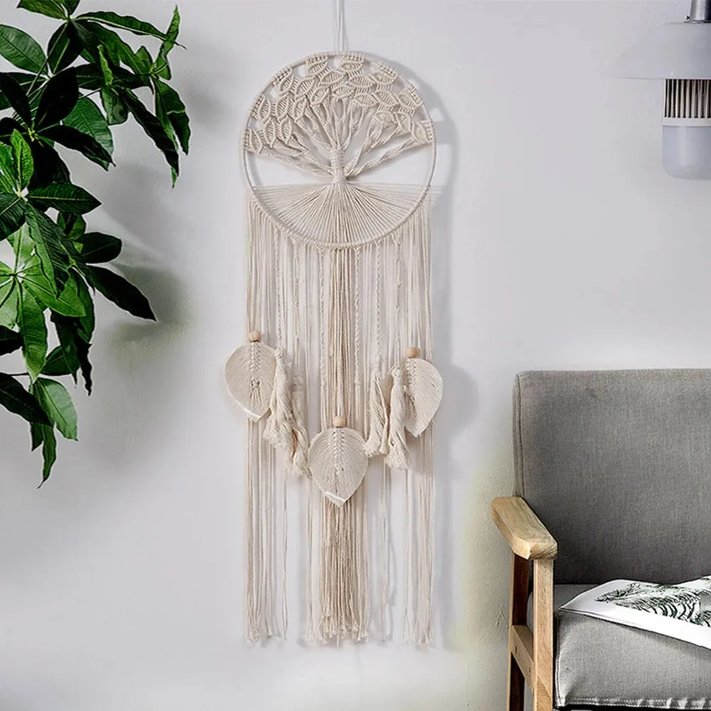 Macrame Woven Tapestry Bohemian Wall Hanging Tassel Fringe Tapestry Handmade Hanging Tassels Blanket for Bedroom Baby Nursery