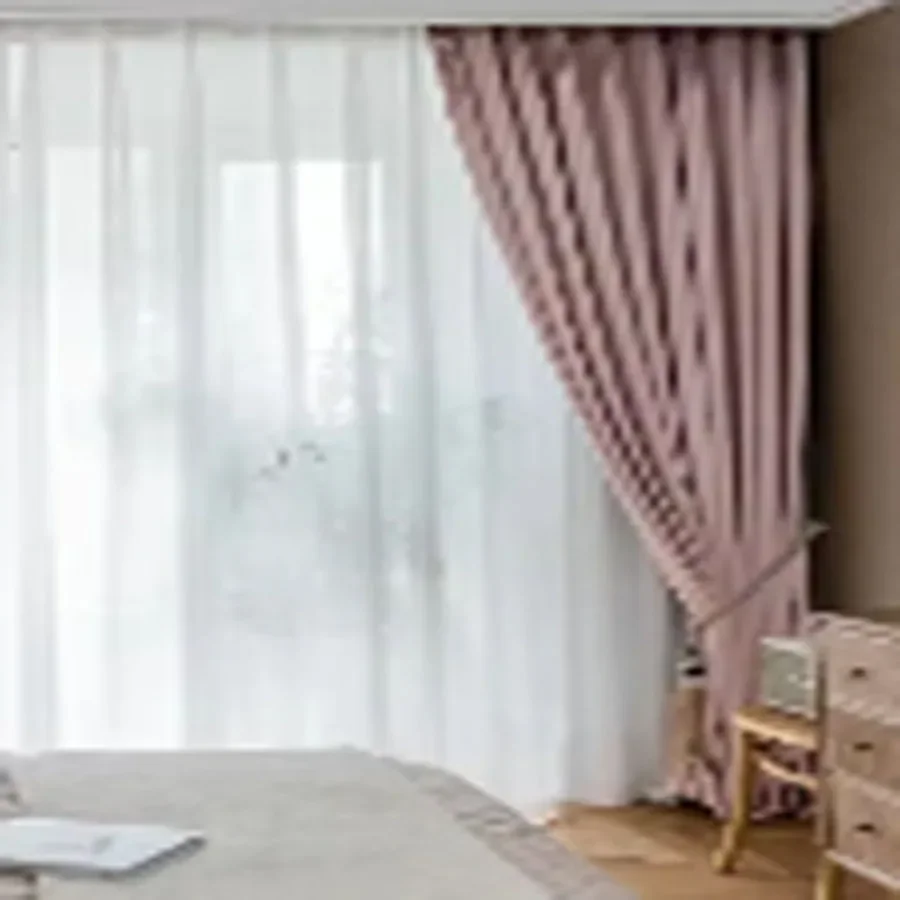 Velvet Pink Master Curtains for Living dining room bedroom Princess Pink Shading Window Thickened Light Luxury Nordic Simplicity
