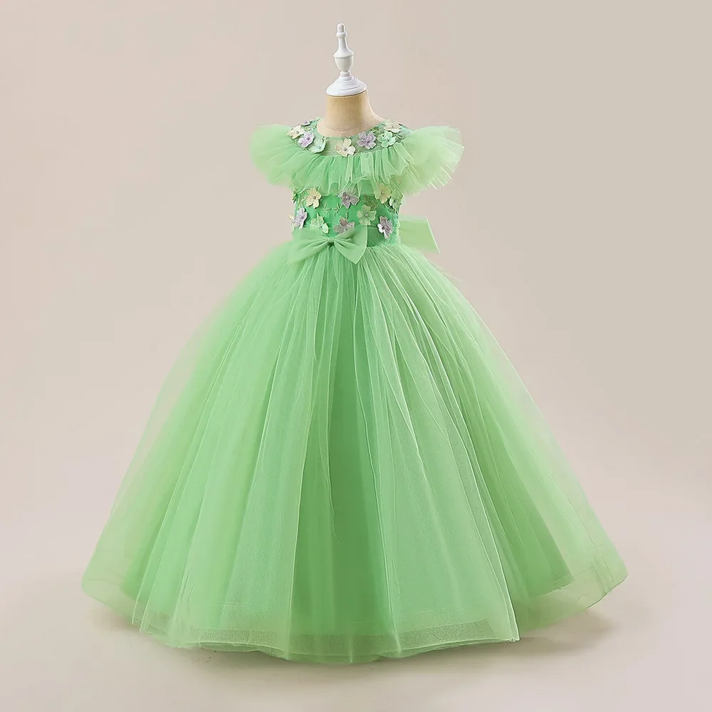 Vestido de fiesta para niñas, vestidos de princesa para niños, vestido de baile, disfraces de cumpleaños de boda, actuación de Piano, 8Y-12Y