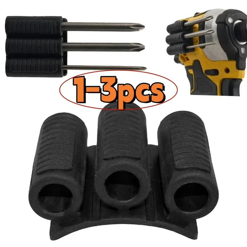 

Drill Add-on Quick Change Bits Holders Self-adhesive Three Round Holes Bit Storage Clip Curved Rubber Driver Bits Side Holder