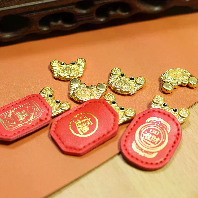 Fengshui Lucky Crab Wallet Charm Money-biting Crab Ornaments Decor With 