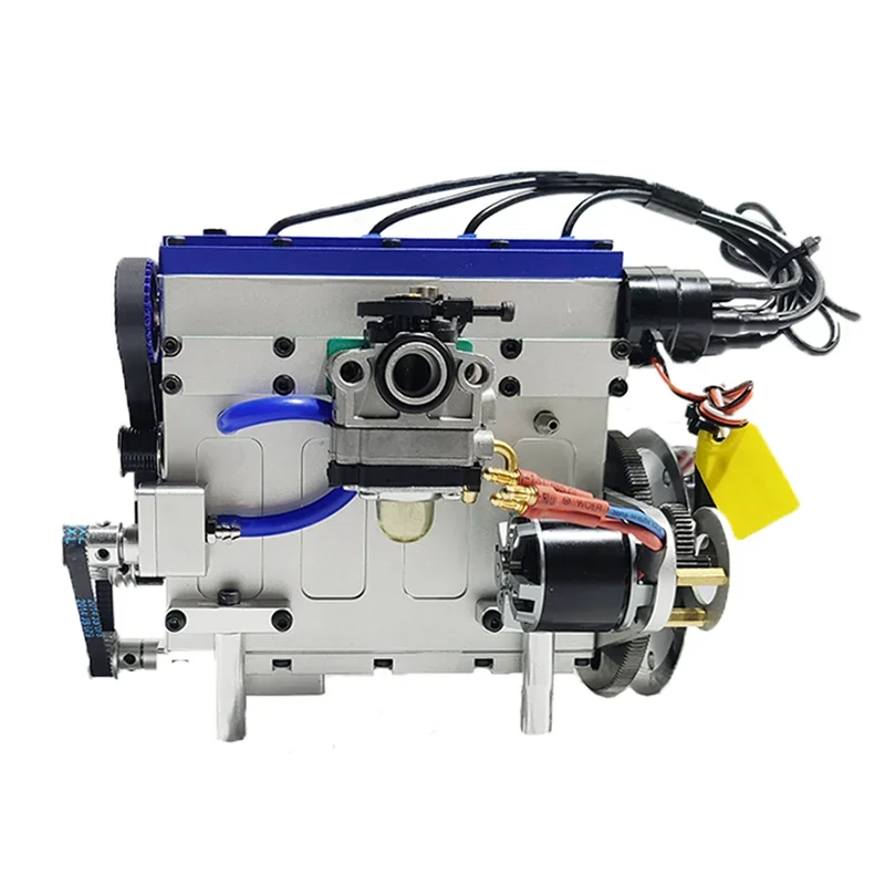 Motor de gasolina de 36CC, GS-D6 en línea de 4 cilindros, 12V CC, generador refrigerado por agua recargable, modelo de Metal Boutique, colección de Juguetes