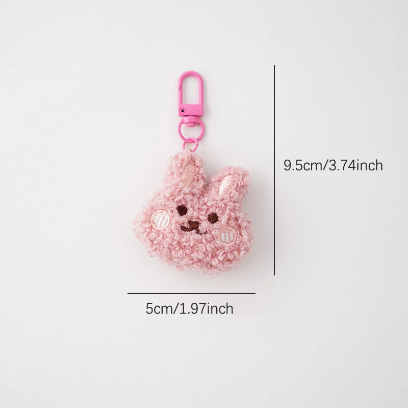Cute Plush Bear Keyring For Women Girls Cartoon Rabbit Kawaii Keychain Unique Design Car Keys Chains