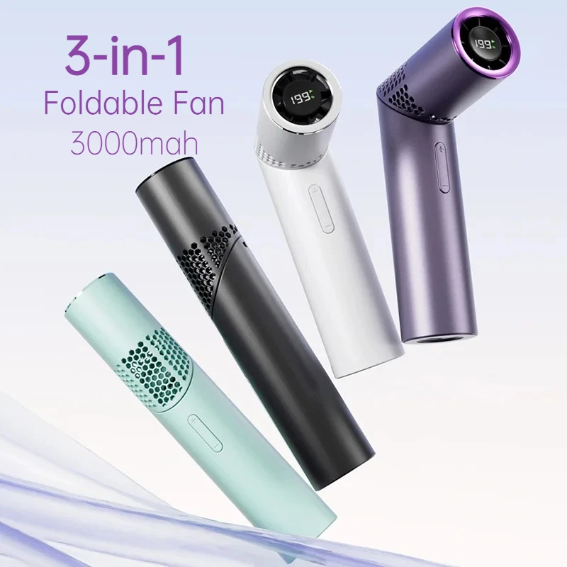 

Портативный складной вентилятор с аккумулятором 3000 мАч, USB-зарядкой, 199 скоростями, высокоскоростной регулировкой, ручной, шейный, охлаждающий вентилятор
