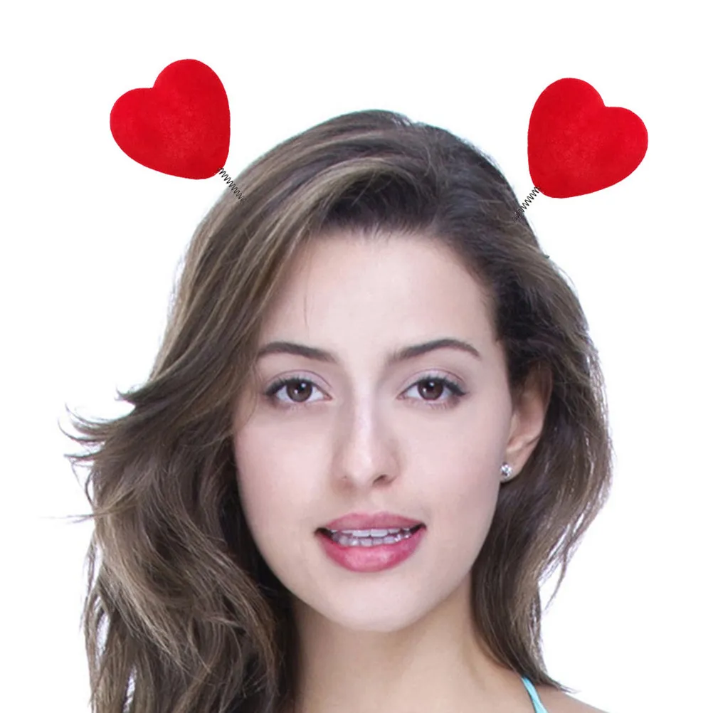 

9Pcs Festive Headdress Set Shiny Heart Shape Hair Accessories Headbands for Party Wedding Bridal Shower Celebration Decor