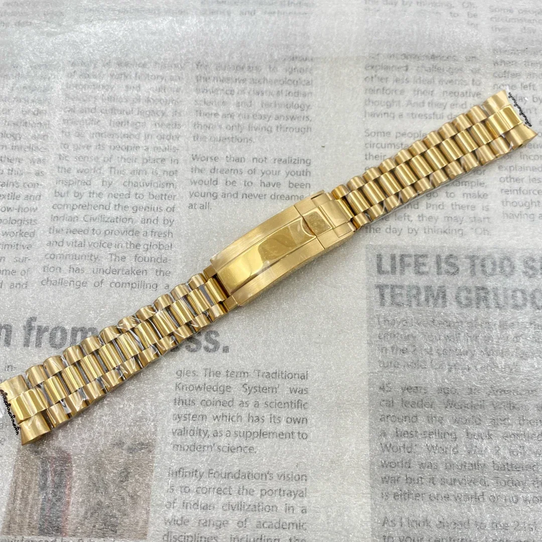 Watch Accessories Steel Fine-tuning Strap Pull Buckle Black Green Water Ghost 20mm Solid Fine Steel President Folding Bracelet.